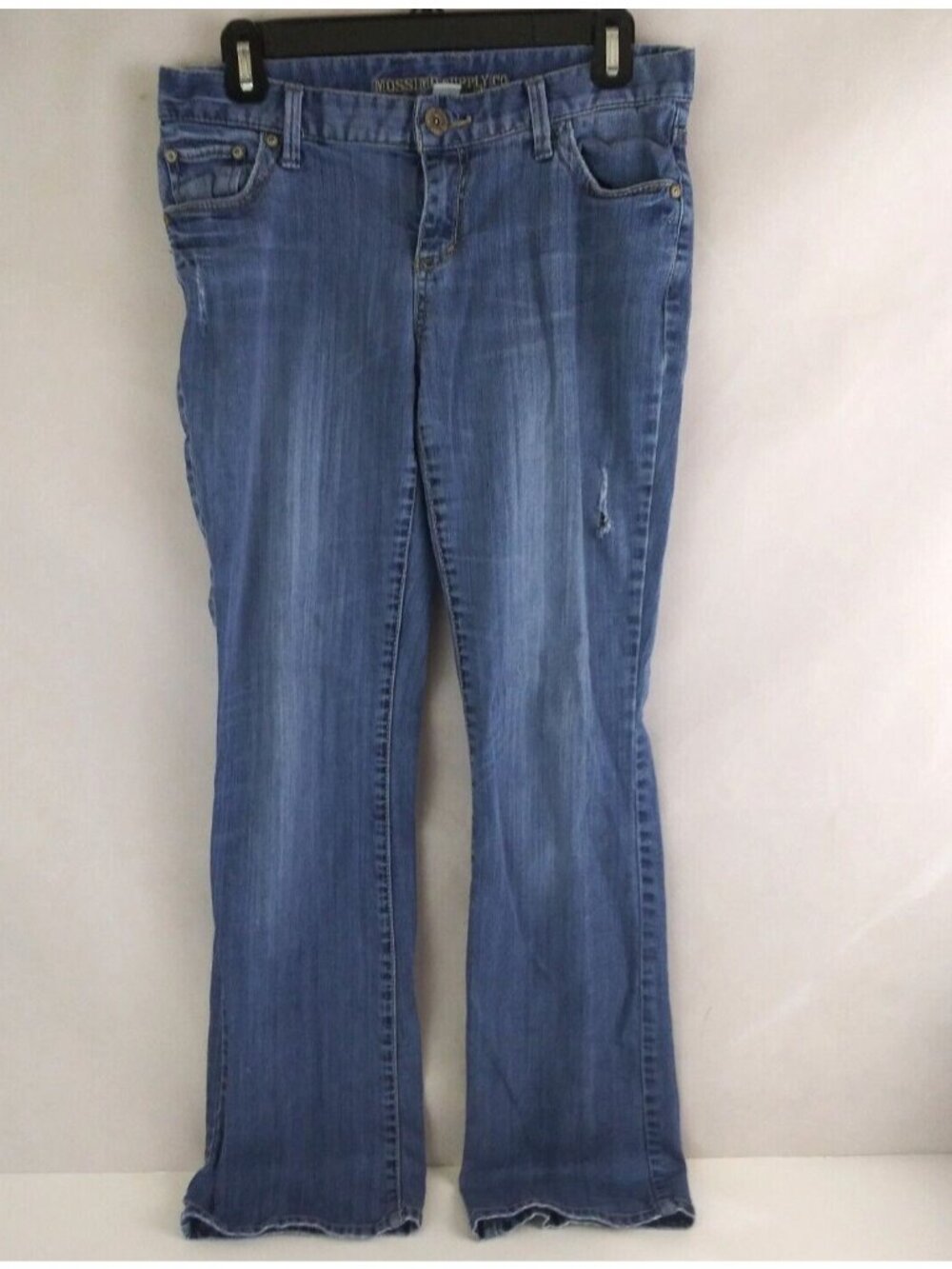 Mossimo Supply Co Women's Whiskered Ripped Distressed Bootcut Jeans Size 7